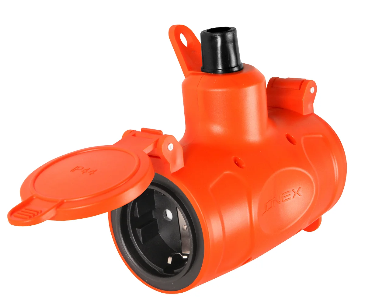 Gniazdo IP44 przenośne dwukrotne 2x2p+Z Schuko 16A, 250V