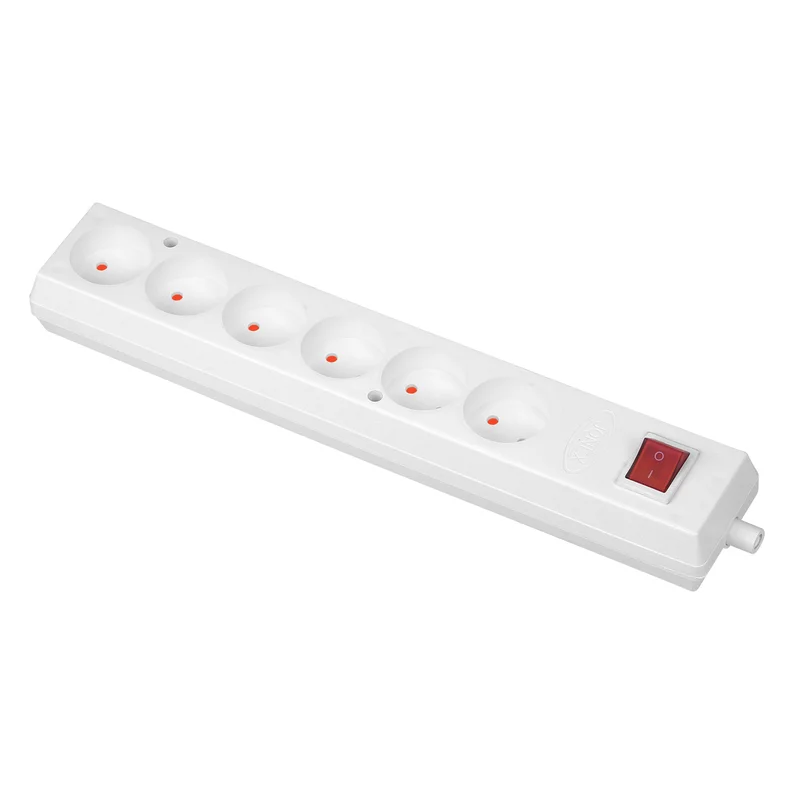 Gniazdo przenośne sześciokrotne 6x2p with switch 16A, 250V