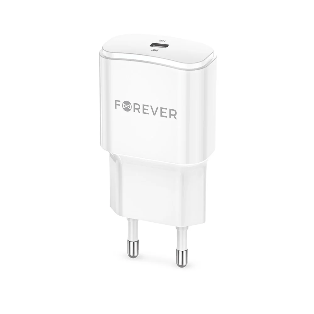 Forever ładowarka sieciowa PD QC TC-01 1x USB-C 20W biała