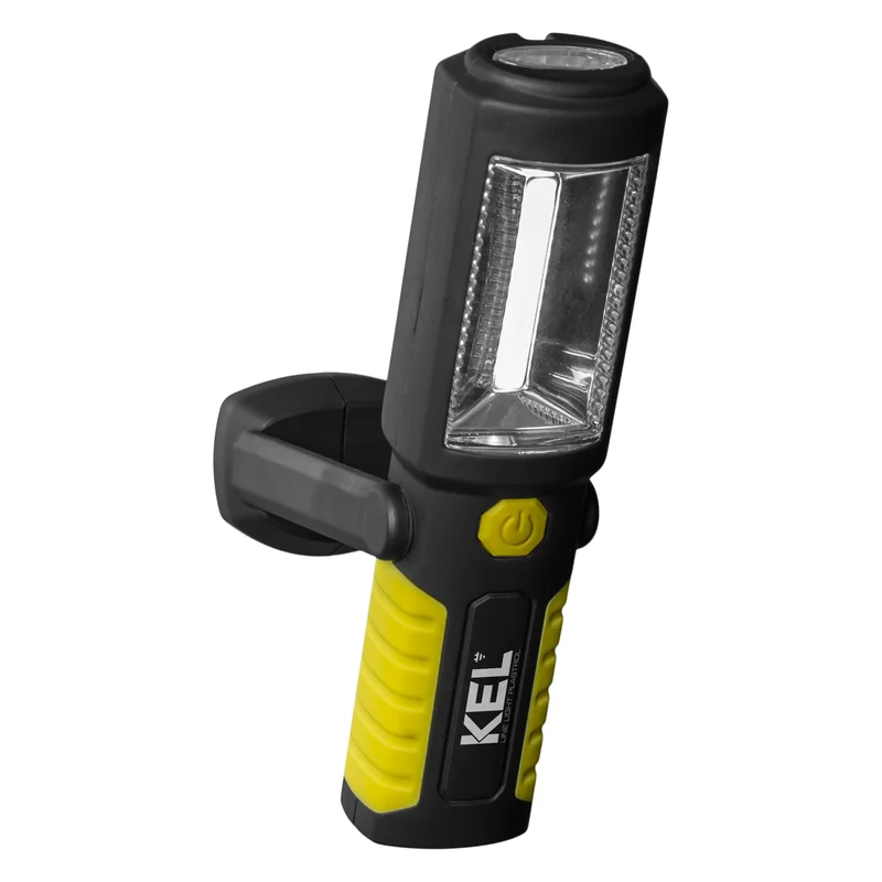 Latarka warsztatowa akumulatorowa (3.7V 800mAh-Li) z hakiem, magnesem 2W COB LED/3 LED - 4
