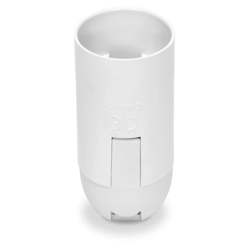 Oprawka E-14 plastikowa; biały - 2