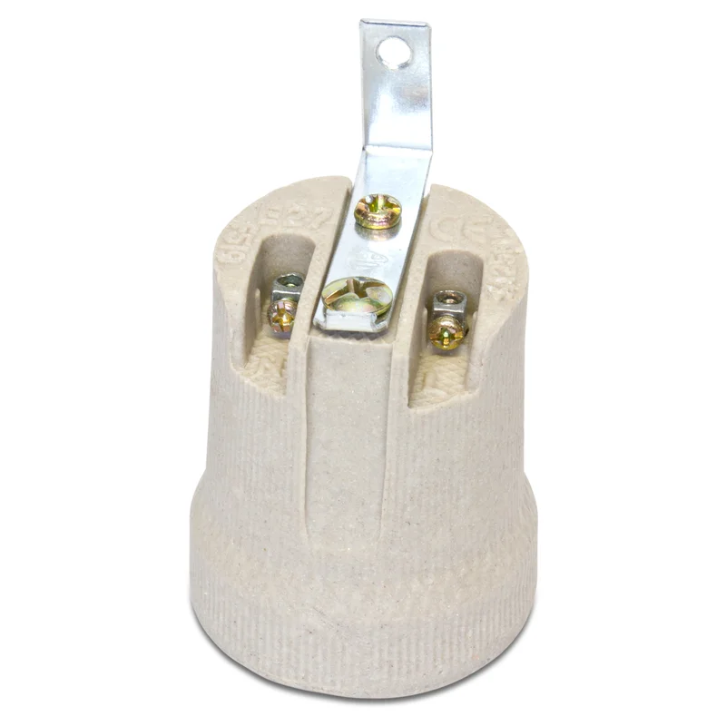 Oprawka E27 porcelanowa z uchwytem