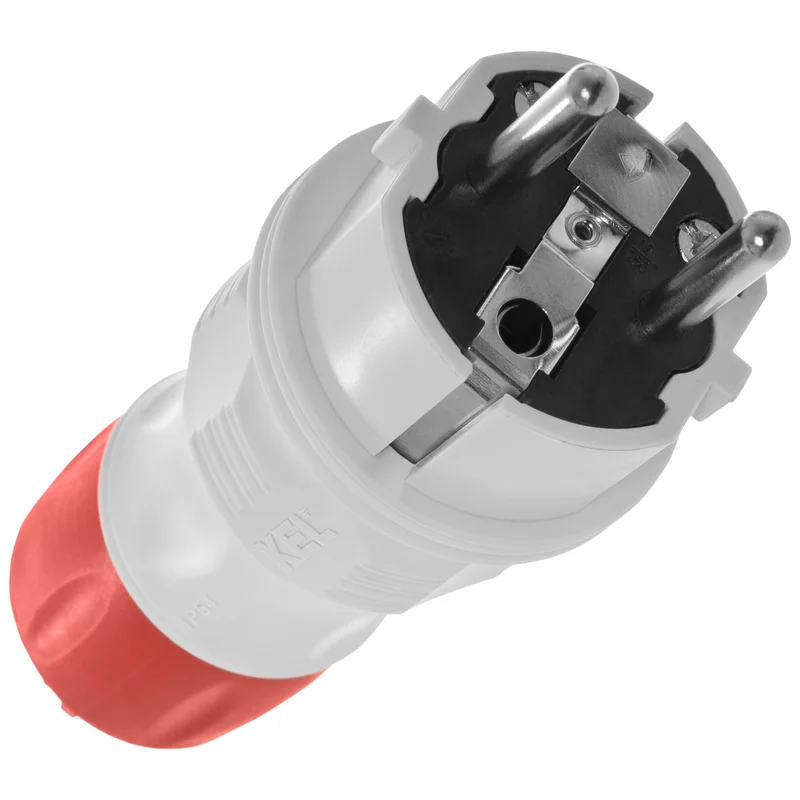 Wtyczka rozbieralna prosta Uni Schuko EXTREM 2p+Z, 16A; IP 54; czarny