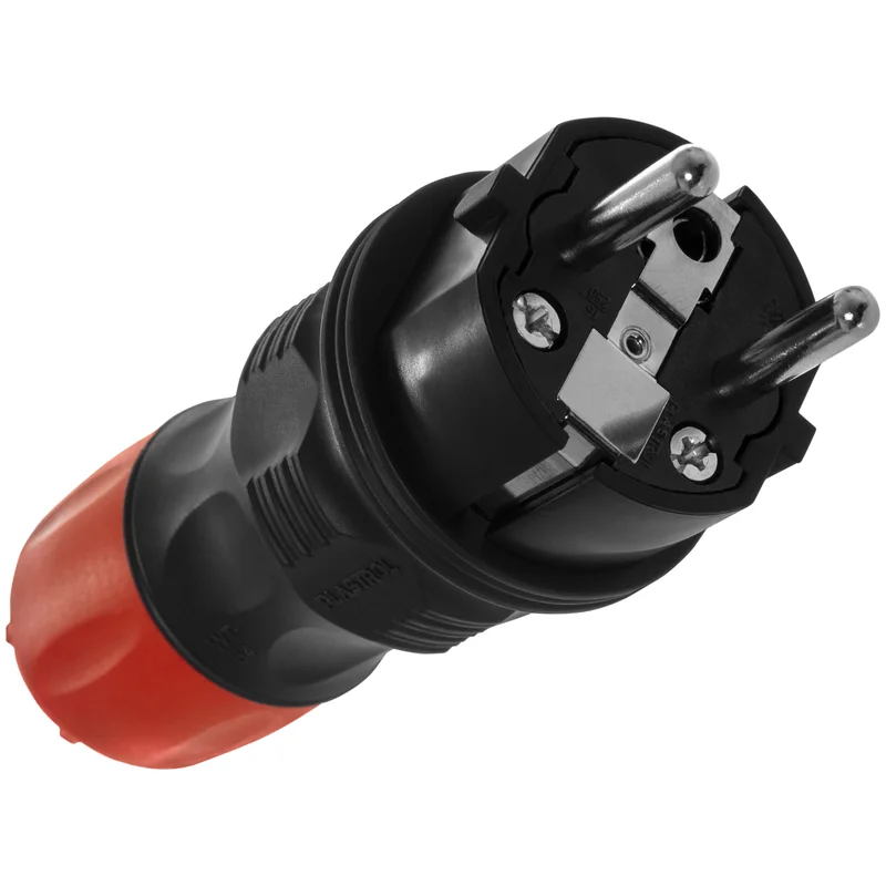 Wtyczka rozbieralna prosta Uni Schuko EXTREM 2p+Z, 16A; IP 54; czarny - 17