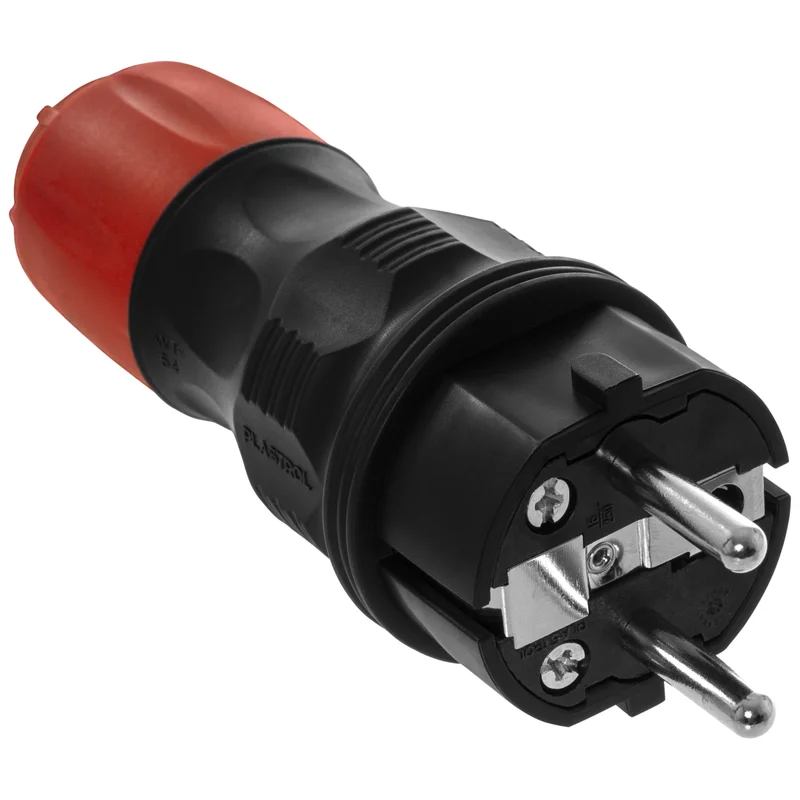 Wtyczka rozbieralna prosta Uni Schuko EXTREM 2p+Z, 16A; IP 54; czarny - 19