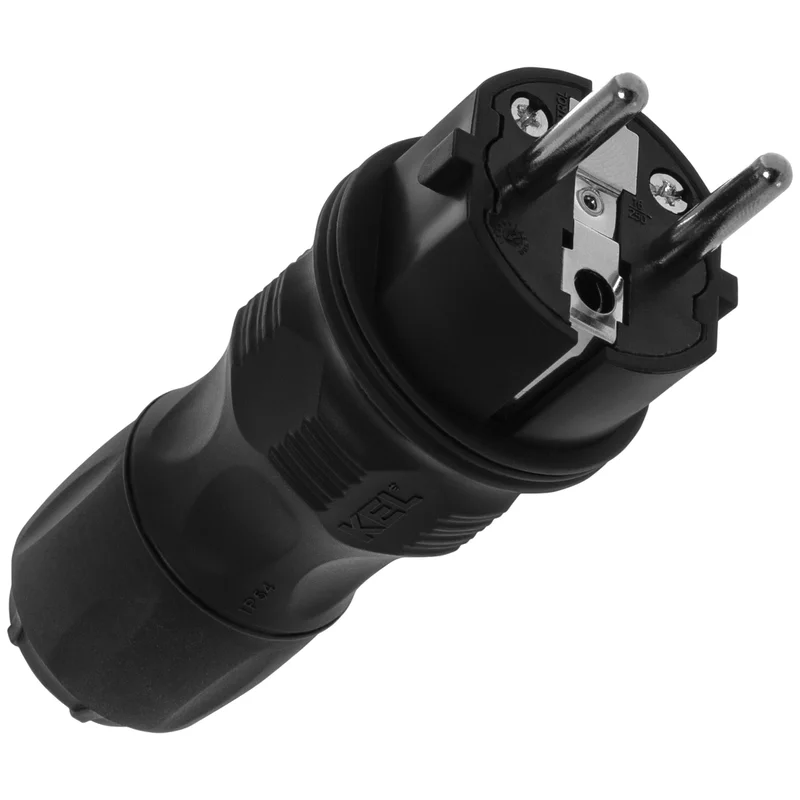 Wtyczka rozbieralna prosta Uni Schuko EXTREM 2p+Z, 16A; IP 54; czarny - 9