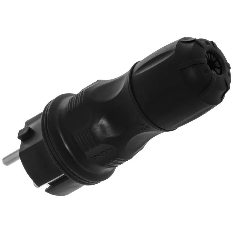 Wtyczka rozbieralna prosta Uni Schuko EXTREM 2p+Z, 16A; IP 54; czarny - 13