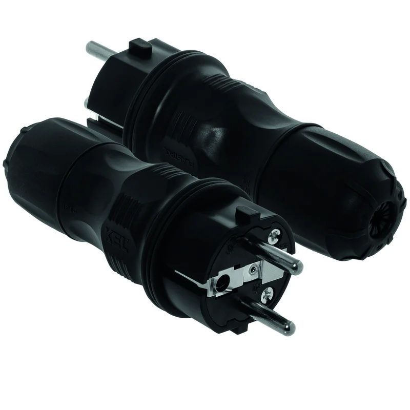 Wtyczka rozbieralna prosta Uni Schuko EXTREM 2p+Z, 16A; IP 54; czarny - 15