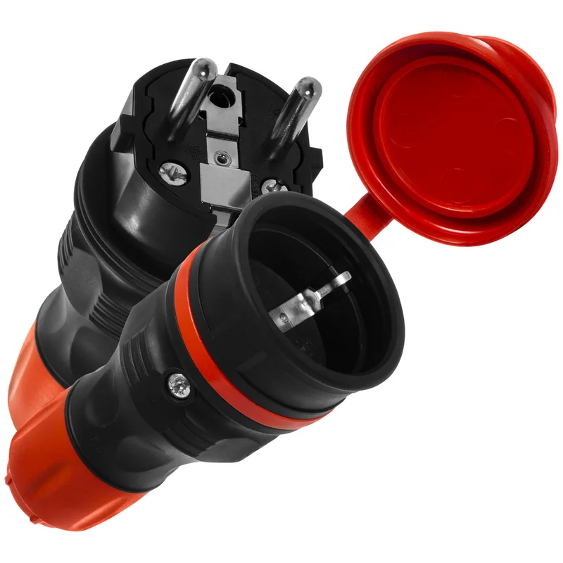 Zestaw przyłączeniowy EXTREM wtyczka WT-54 + gniazdo GN-44, SCHUKO; IP44; czarny