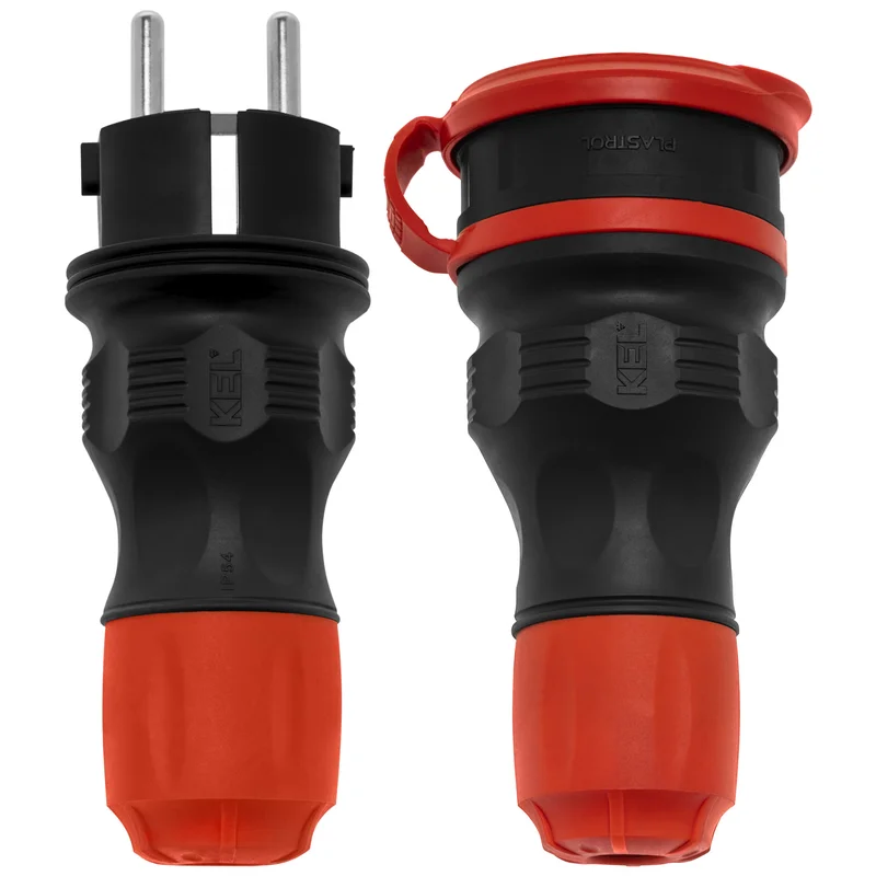 Zestaw przyłączeniowy EXTREM wtyczka WT-54 + gniazdo GN-44, SCHUKO; IP44; czarny - 10