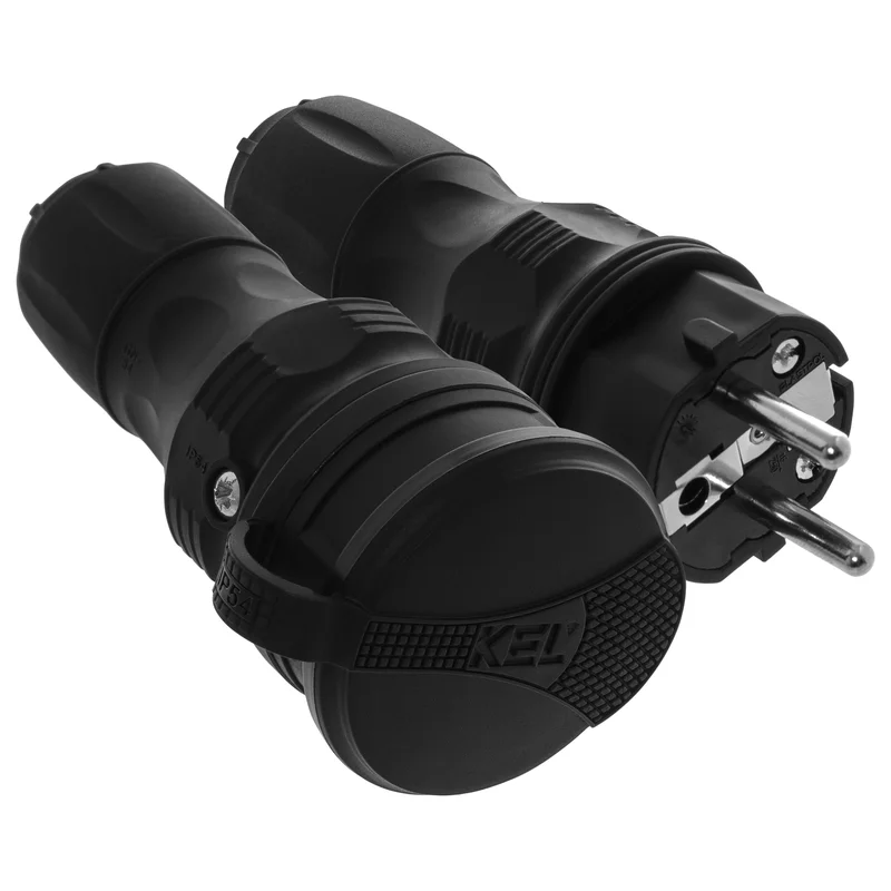 Zestaw przyłączeniowy EXTREM wtyczka WT-54 + gniazdo GN-44, SCHUKO; IP44; czarny - 12